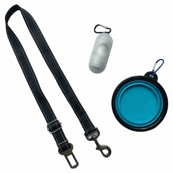 mixed Other - Pet Travel Set - Seat Belt Bowl Poop Bags